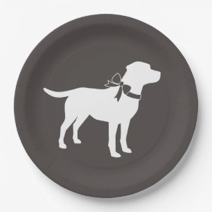 Labrador Hunde Babydusche Labrador Grau Geschlecht Pappteller