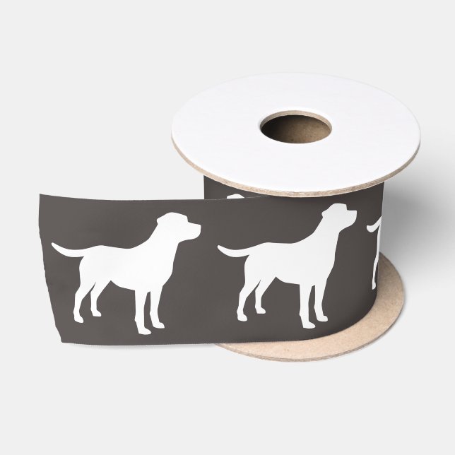 Labrador Hunde Babydusche Labrador Grau Geschlecht Satinband (Spule)