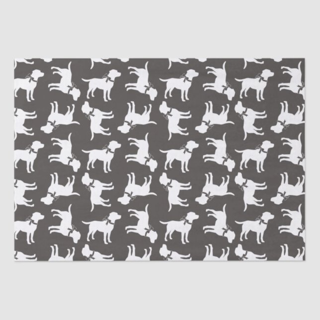 Labrador Hunde Babydusche Labrador Grau Geschlecht Seidenpapier (Vorderseite)