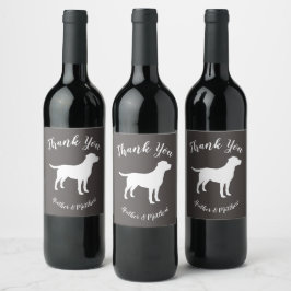 Labrador Hunde Babydusche Labrador Grau Geschlecht Weinetikett