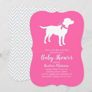 Labrador Hunde Kinderdusche Labrador Pink Girl Einladung
