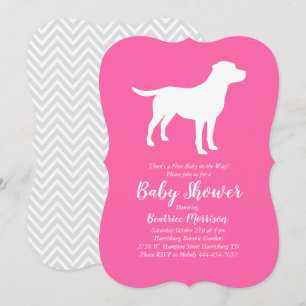 Labrador Hunde Kinderdusche Labrador Pink Girl Einladung