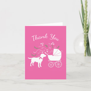 Labrador Hunde Kinderdusche Pink Girl Labrador Dankeskarte
