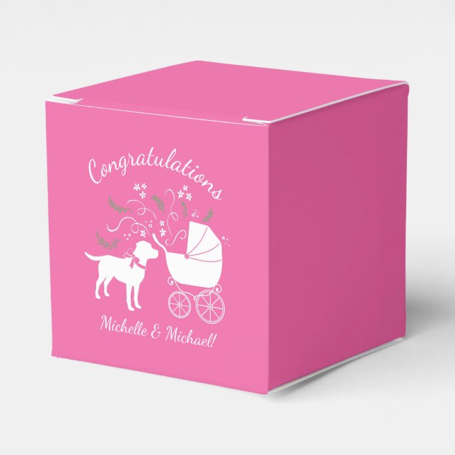 Labrador Hunde Kinderdusche Pink Girl Labrador Geschenkschachtel (Vorderseite)