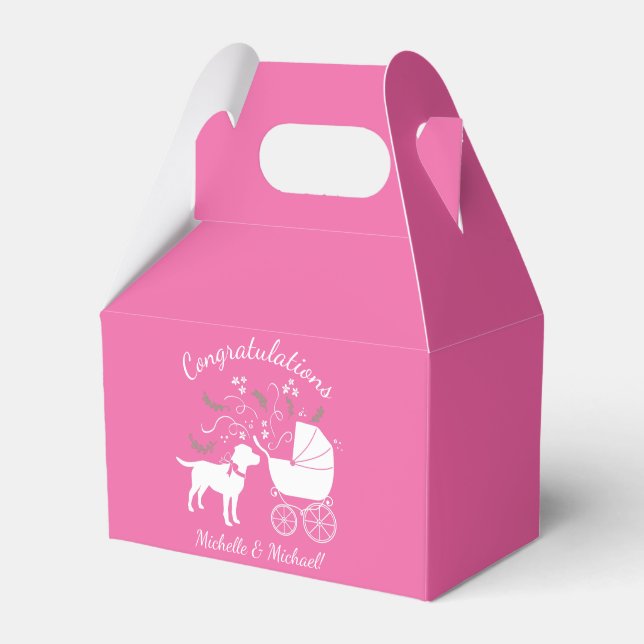 Labrador Hunde Kinderdusche Pink Girl Labrador Geschenkschachtel (Vorderseite)