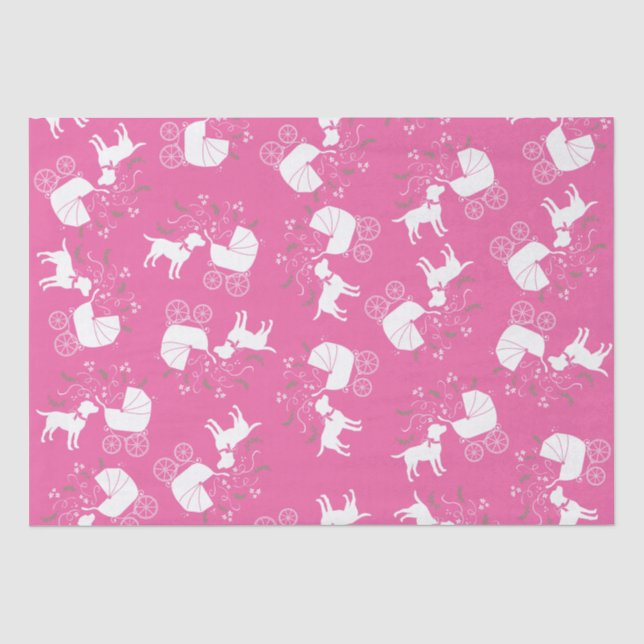 Labrador Hunde Kinderdusche Pink Girl Labrador Seidenpapier (Vorderseite)