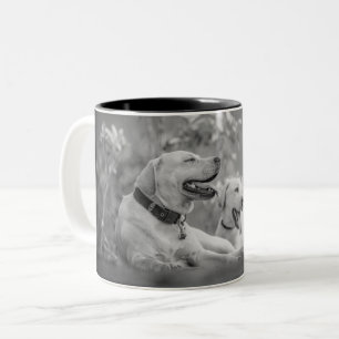 LABRADOR HUNGS RELAXING ZWEIFARBIGE TASSE