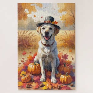 Labrador im Herbstlaub Thanksgiving Kunst