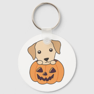Labrador in Pumpkin Niedliche Hunde glücklich Hall Schlüsselanhänger