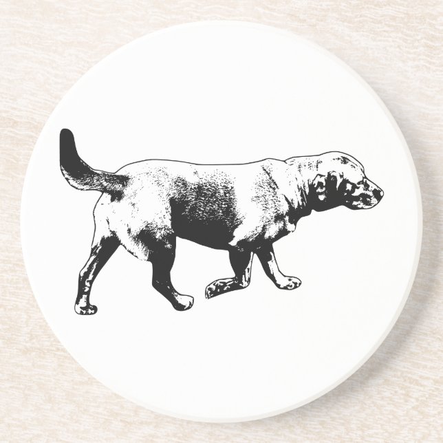 Labrador Ink Art Untersetzer (Vorne)