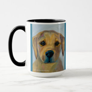 Labrador Jaune Pup Mug Deux Tons, 45 cl