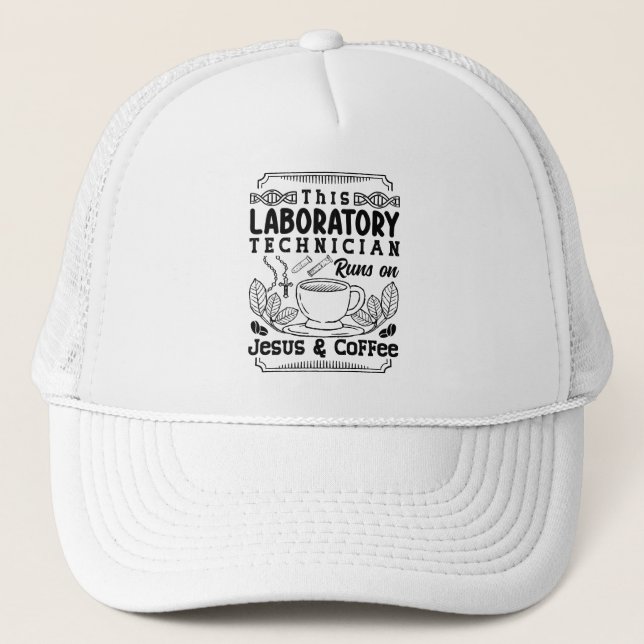 Labrador Laborateur Chemist Labrador Tech Truckerkappe (Vorderseite)