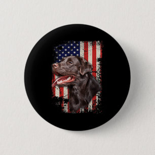 Labrador Labs Patriotische Amerikanische Flagge 4. Button