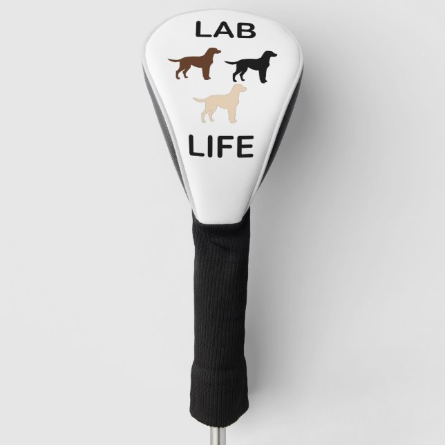Labrador Leben alle Farben Silhouette Golf Headcover (Vorderseite)