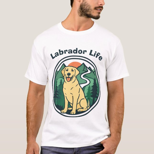 Labrador-Lebensabenteuer T-Shirt (Vorderseite)
