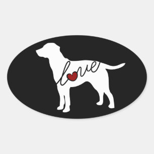 Labrador Liebe Ovaler Aufkleber
