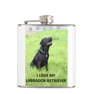 Labrador Liebe w pic Flachmann