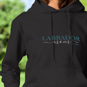 Labrador-Mama Blaues Textdesign Hoodie