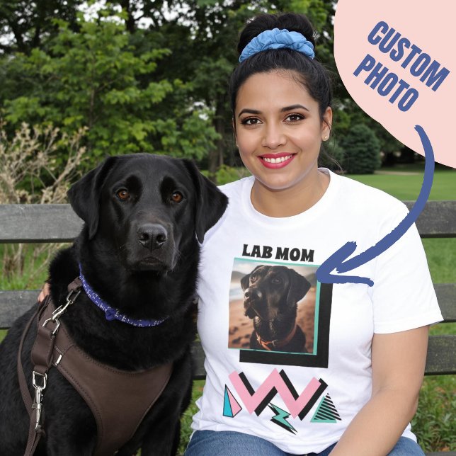 Labrador Mama Custom Dog Foto Geschenk für Labrado T-Shirt (Lab Mom Custom Dog Photo Gift for Labrador Owner T-Shirt)