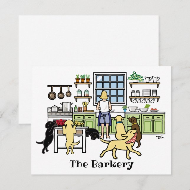 Labrador Mama Kitchen Blonde Karte (Vorne/Hinten)