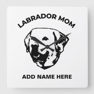 Labrador-Mama Quadratische Wanduhr