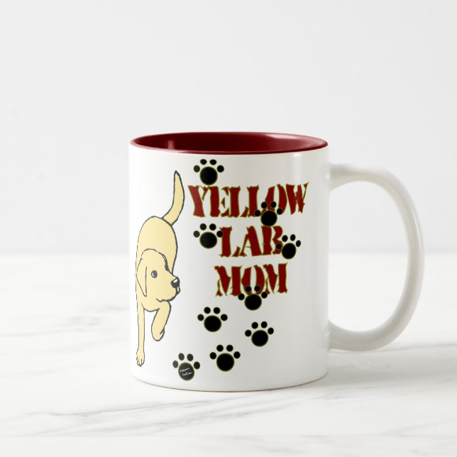 Labrador-Mama Zweifarbige Tasse (Rechts)