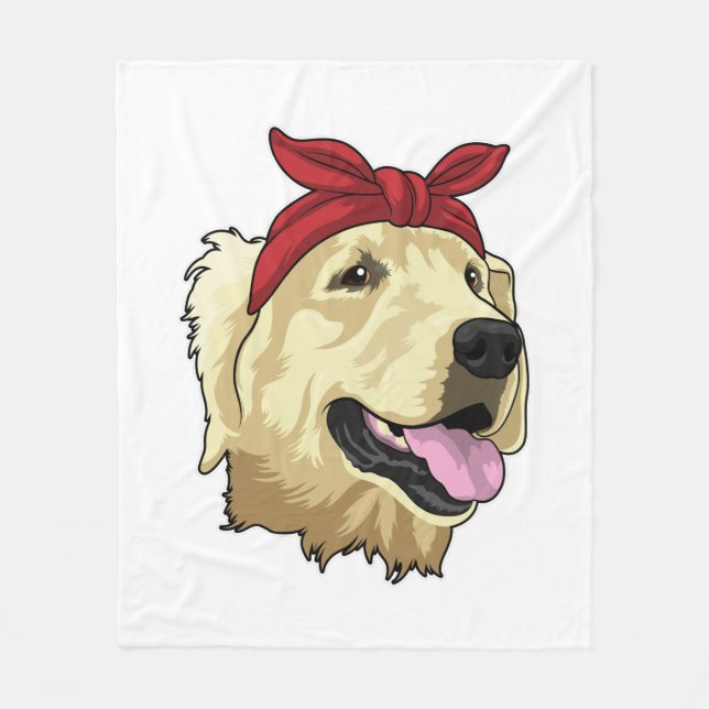 Labrador mit Bandana Fleecedecke (Vorderseite)