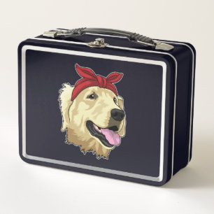 Labrador mit Bandana Metall Brotdose