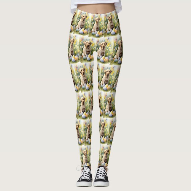 Labrador mit Ostereiern Leggings (Vorderseite)