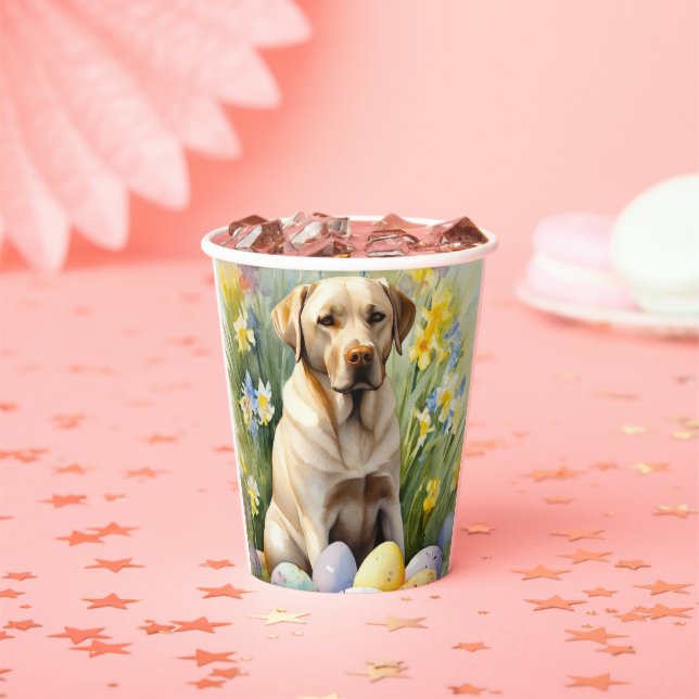 Labrador mit Ostereiern Pappbecher (Insitu)