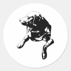 Labrador mit seitlicher Blickrichtung, knusprige L Runder Aufkleber