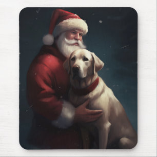 Labrador mit Weihnachtsmann Festive Weihnachten Mousepad