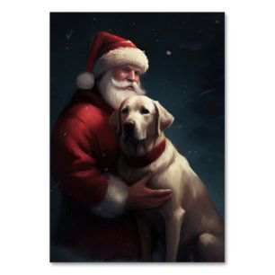 Labrador mit Weihnachtsmann Festive Weihnachten  Tischnummer