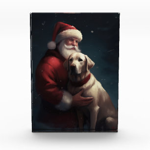 Labrador mit Weihnachtsmann Festives Weihnachten  Fotoblock
