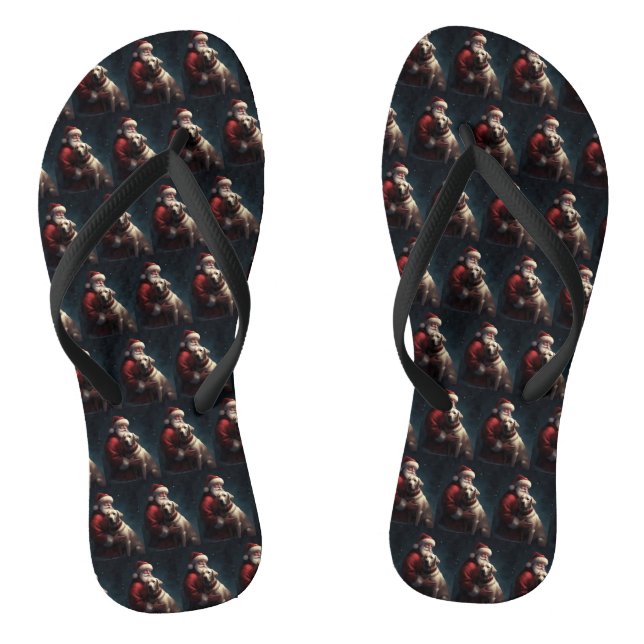 Labrador mit Weihnachtsmann Weihnachten Flip Flops (Fußbett)