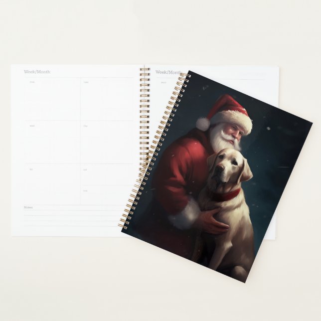 Labrador mit Weihnachtsmann Weihnachten Planer (Anzeige)