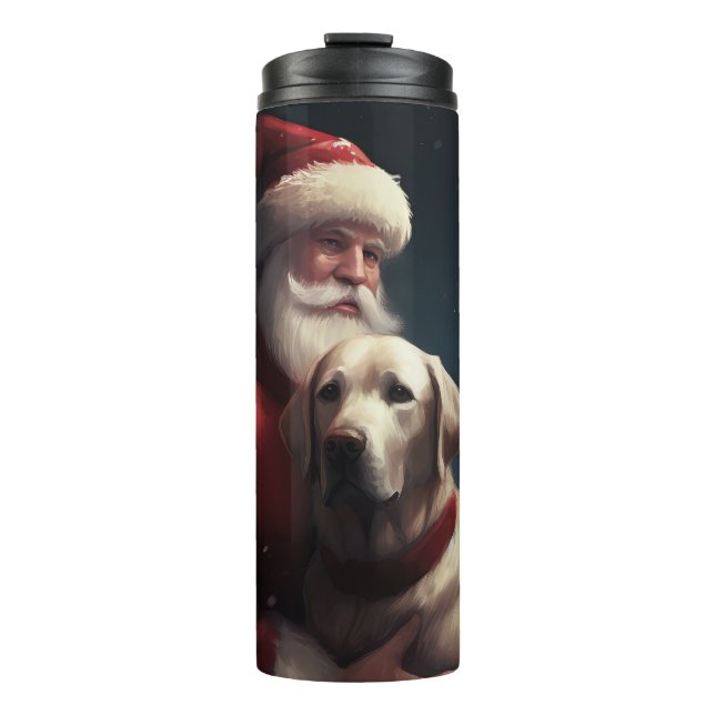 Labrador mit Weihnachtsmann Weihnachten Thermosbecher (Vorderseite)