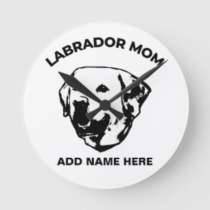 Labrador Mom   Runde Wanduhr
