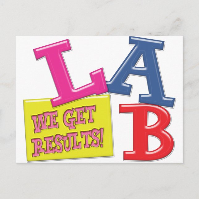 Labrador MOTTO LABOR WIR ERGEBNISSE! Postkarte (Vorderseite)