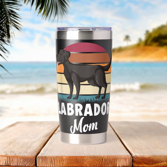 Labrador Mutter Hund Mutter Haustier Schwarzer Lab Thermobecher (Strand (gedreht))