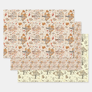 Labrador Niedlich Herbstmuster Geschenkpapier Set