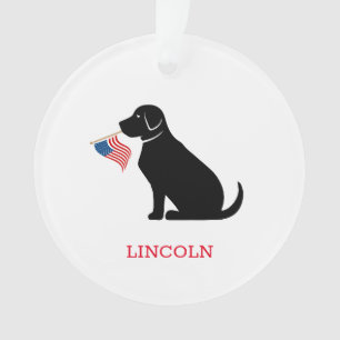 Labrador Noir Drapeau Américain Nom de l'animal Pa