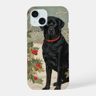 Labrador noir en hiver