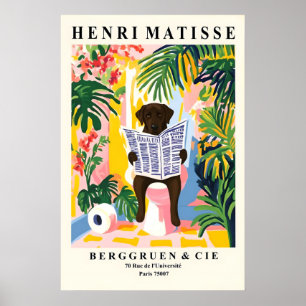 Labrador noir sur une toilette - Art mural Matisse
