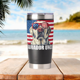 Labrador Onkel Lab US Flag Welpe Hundeliebhaber 4. Thermobecher