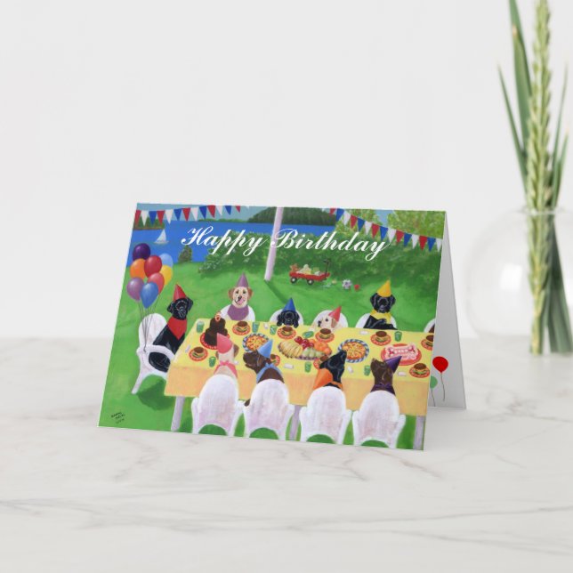 Labrador Party Painting Geburtstagskarte Karte (Vorderseite)