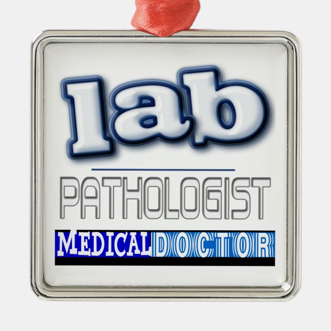 LABRADOR PATHOLOGIST LOGO SILBERNES ORNAMENT (Vorne)