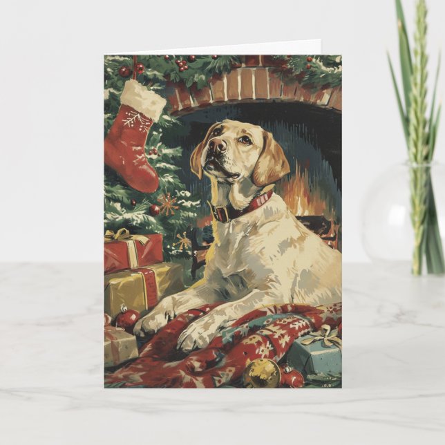 Labrador Personalisierte Weihnachtszeit Feiertagskarte (Vorderseite)