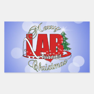 LABRADOR PHLEBOTOMIST CHRISTMAS RECHTECKIGER AUFKLEBER