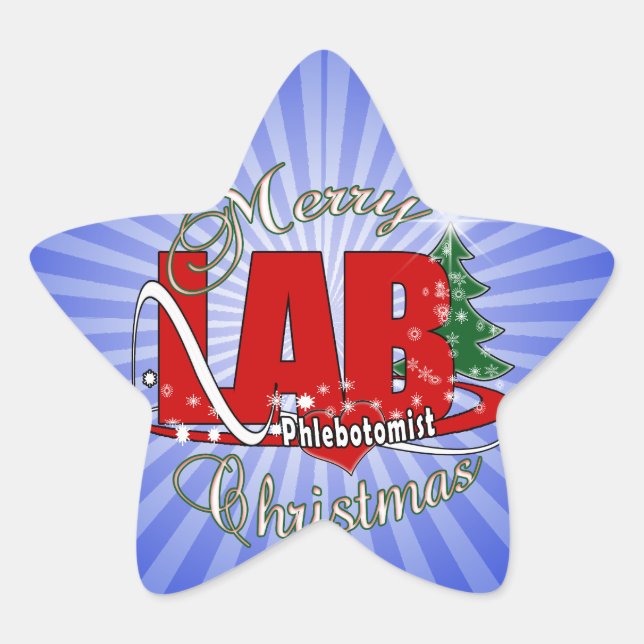 LABRADOR PHLEBOTOMIST CHRISTMAS  Stern-Aufkleber (Vorderseite)